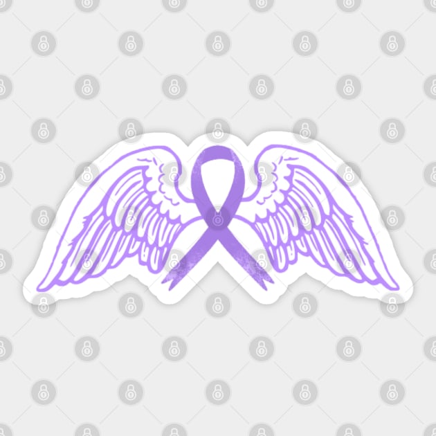 Purple Awareness Ribbon with Angel Wings Sticker by CaitlynConnor